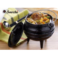 3 Pernas South Africa Potjie Pot, vaso de ferro fundido, caldeirão de ferro fundido para exterior e acampamento